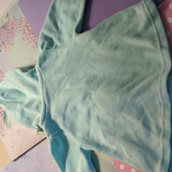 0-3mo, Bon Bebe, mint green fleece Owl hoodie - Picture 5 of 5